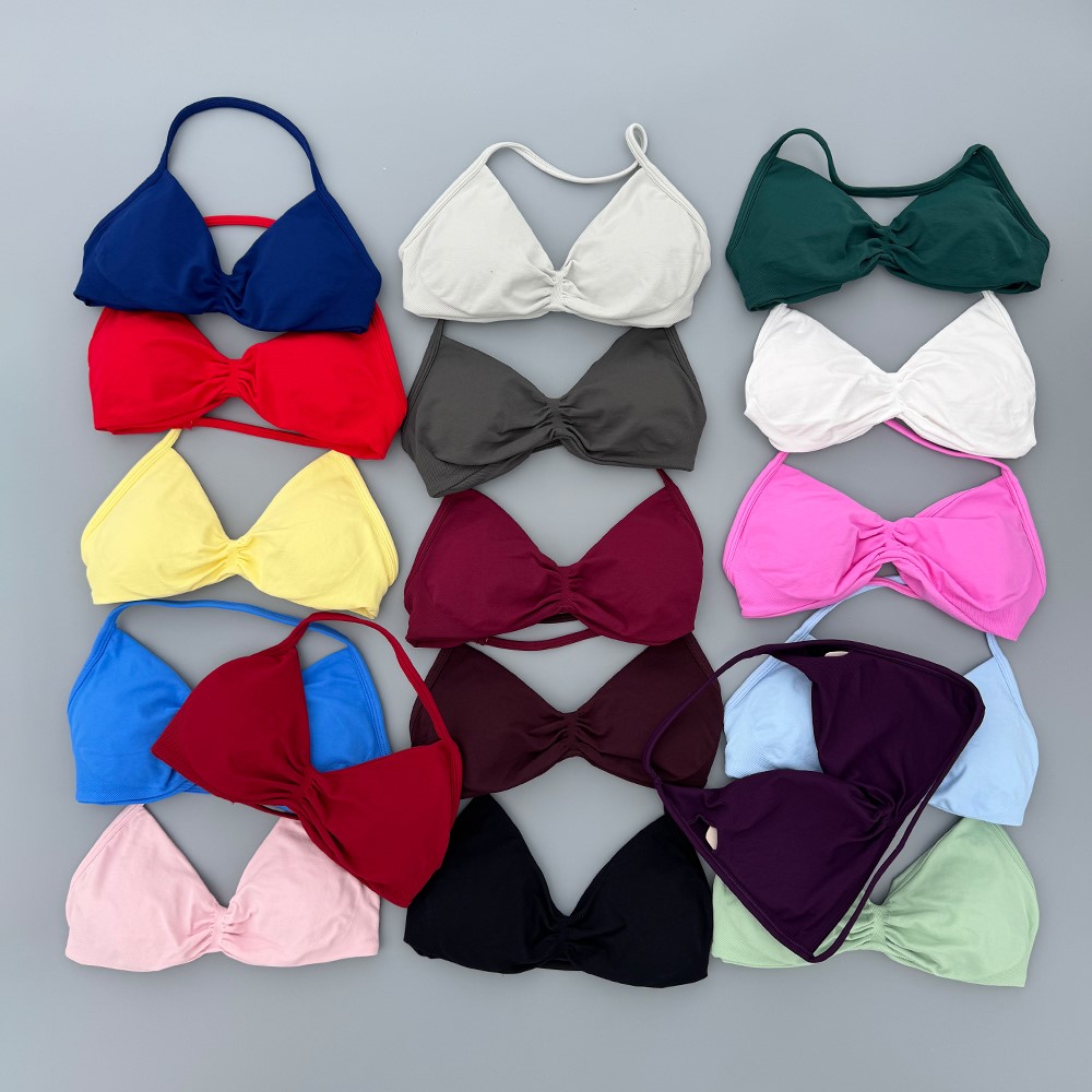 Plunge Bra Push Up - Top de Ginástica Feminino com Alças,