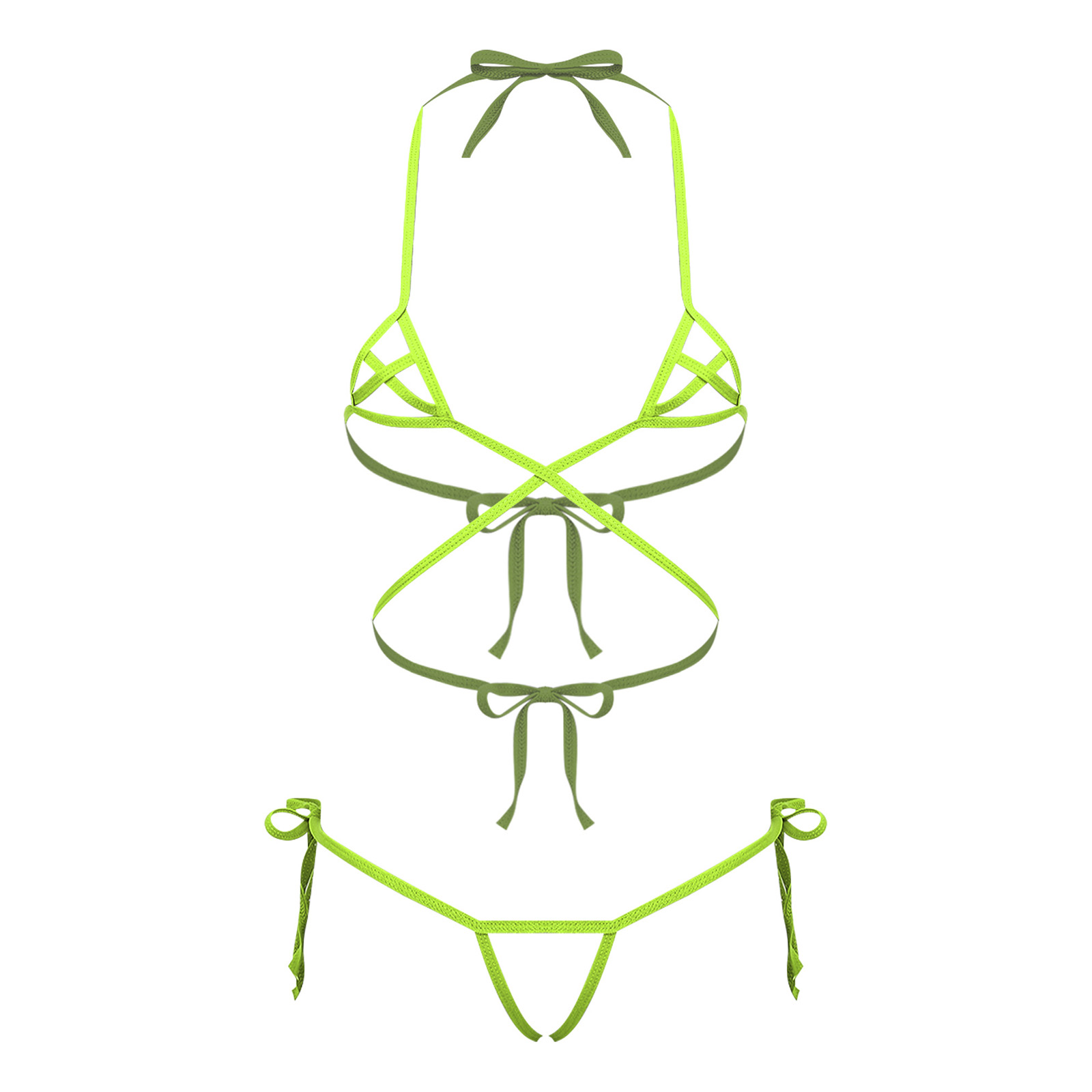 Conjunto de biquíni feminino t - Sheer Bra Lace avaliação e preço