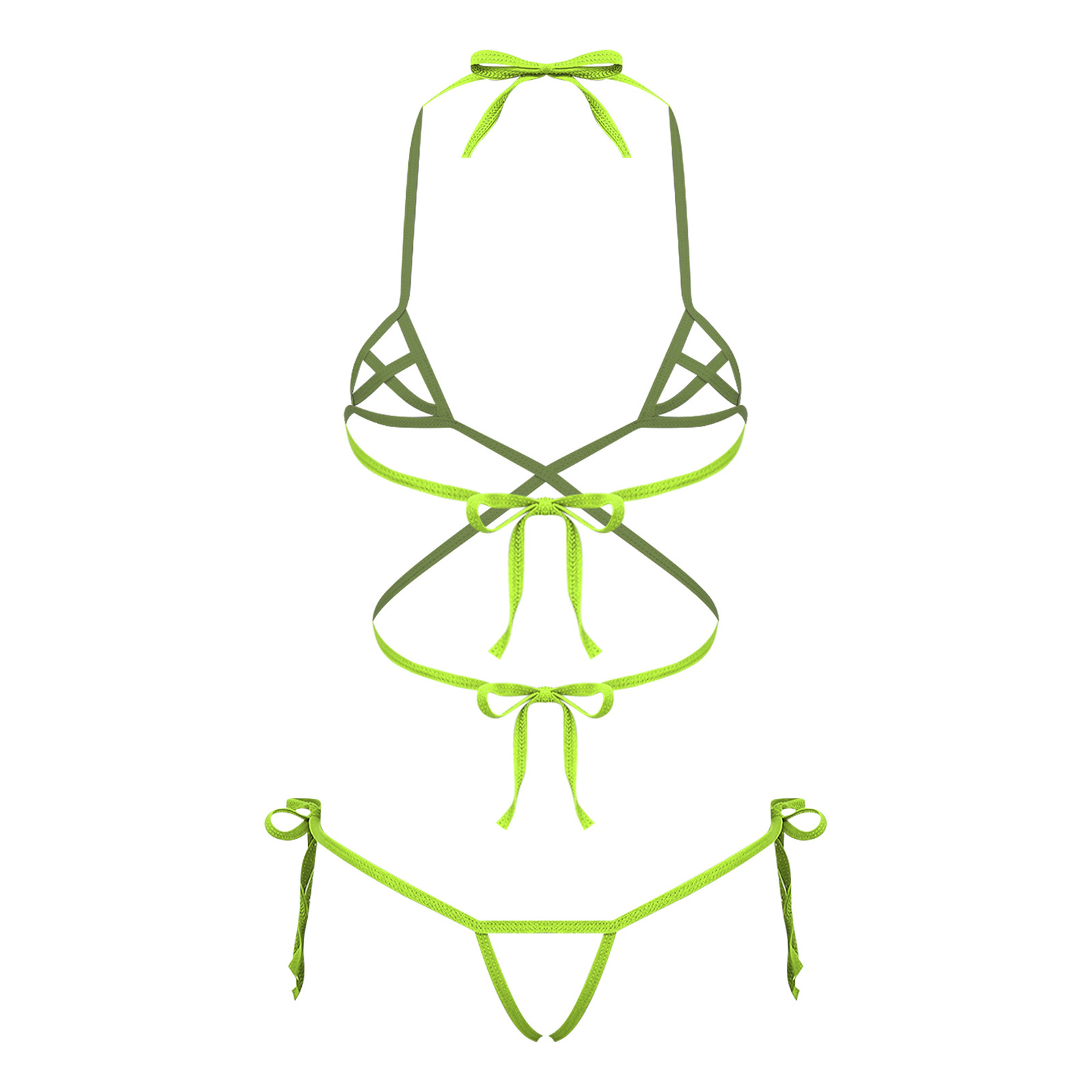 Conjunto de biquíni feminino t - Sheer Bra Lace avaliação e preço