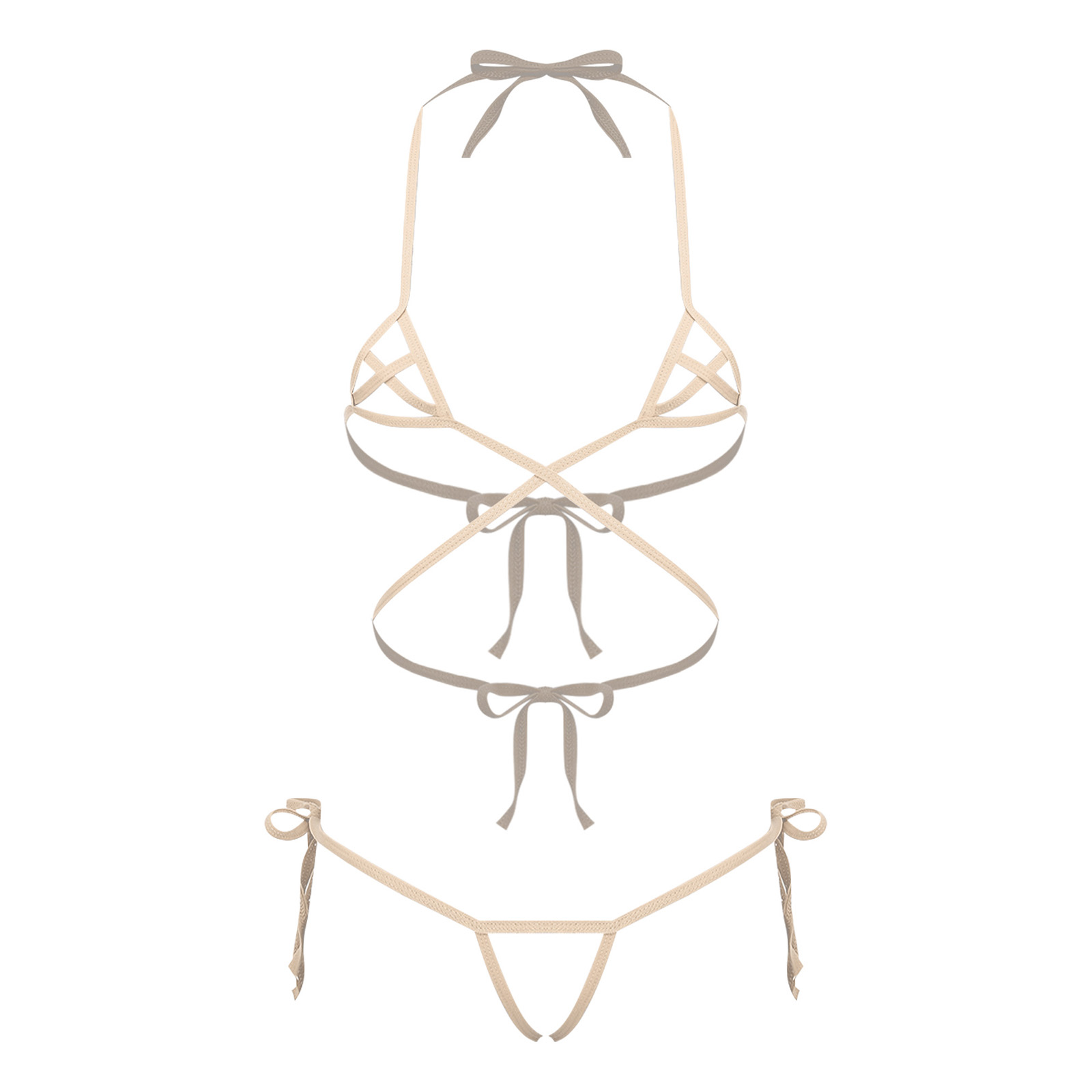 Conjunto de biquíni feminino t - Sheer Bra Lace avaliação e preço